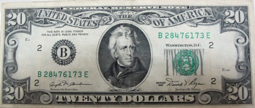 20 dollar bill from 1981